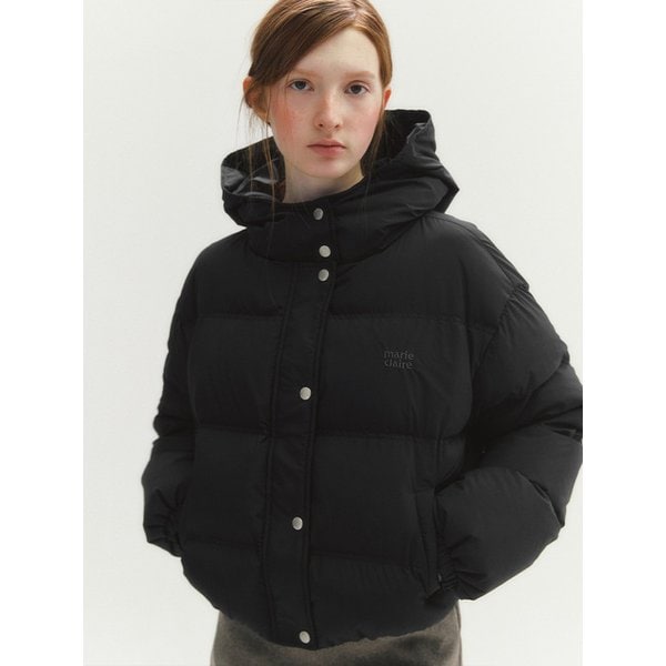 로고 후드 숏 덕다운 패딩(MAFDDW01NBK)