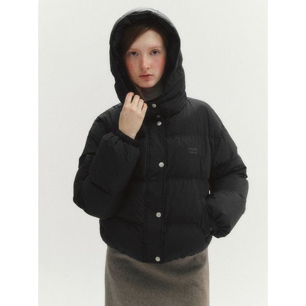 로고 후드 숏 덕다운 패딩(MAFDDW01NBK)