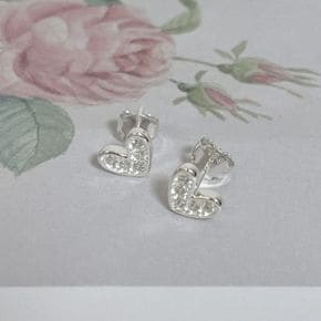 SHINING HEART CUBIC SILVER 925 earring 샤이닝 하트큐빅 러블리 실버 은귀걸이_P417046868