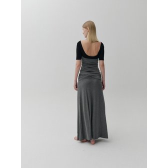 FACE NONE SHIRRING JERSEY LONG SKIRT