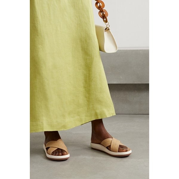 Thais Woven Raffia Slides 샌드
