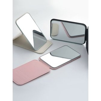 BRISKSTYLE 편리한 탁상용 화장대 거울 휴대용 소형 가죽 거울