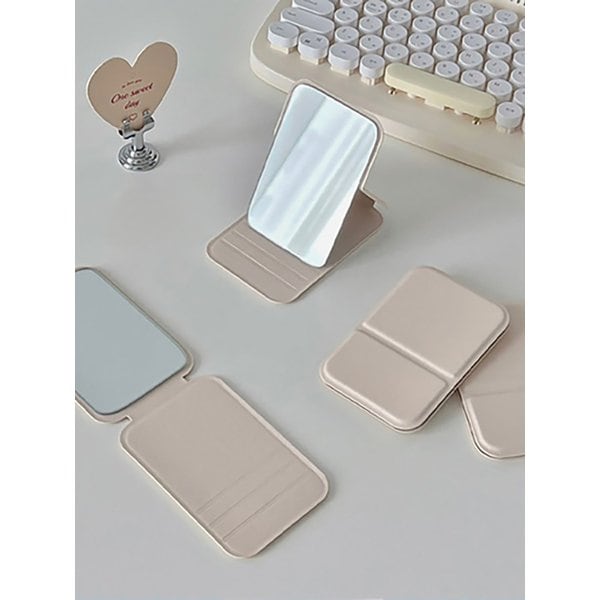 편리한 탁상용 화장대 거울 휴대용 소형 가죽 거울