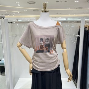 언발란스 숄더 셔링 티셔츠 633090