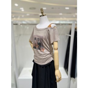 언발란스 숄더 셔링 티셔츠 633090