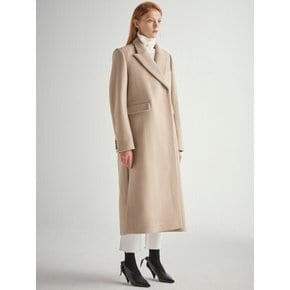 LIGHTBEIGE wool doublebleast long coat(HJ006)