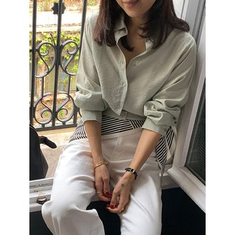 엠엠엠엠 프렌치 시어 셔츠블라우스_SOFT MINT