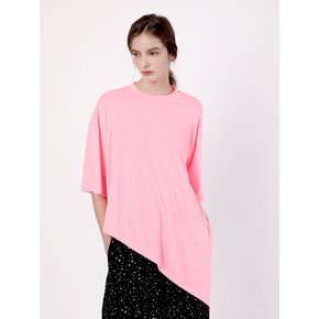 Neon Pink Unbalance Short Sleeve T Shirt