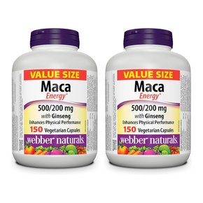 캐나다 Webber Naturals 마카 에너지 500mg 150캡슐 2개