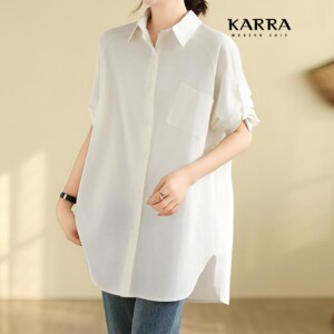 카라 KARRA (77까지)프론트숄더라인미디셔츠_A4S0706