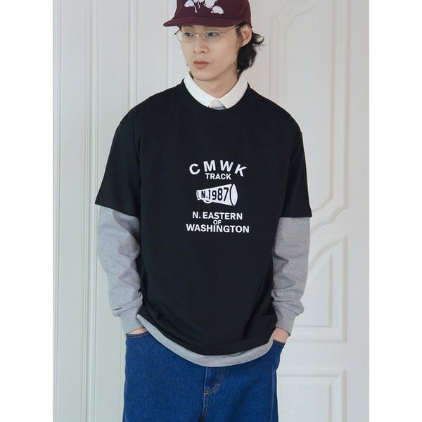 CMWK 트랙 빈티지 반팔티셔츠(블랙)