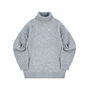 MELANGE TURTLE NECK SWEATER_GRAY