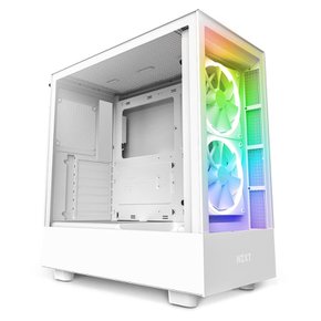 NZXT H5 ELITE PC White CC-H51EW-01 CS8552 미들 타워 케이스 프런트 유리 패널·RGB 컨트롤러