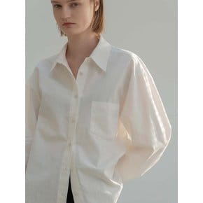 Logo Point Oversize Shirt_IVORY