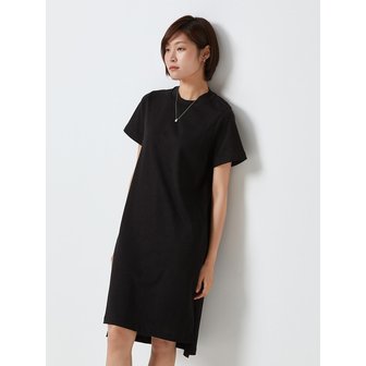 와이잭 W_모크넥 루즈핏 반소매 미니드레스 LJD1848
