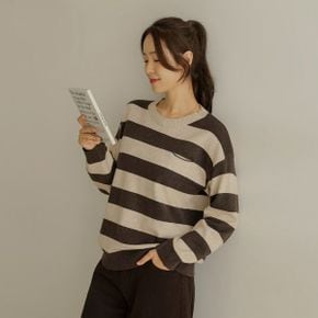 하나 스트라이프 베이직 니트 티_P440735774