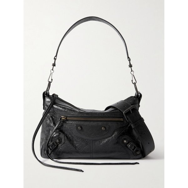 르 시티 모토 스몰 아레나 텍스처드 가죽 메신저 백 46376663162974166