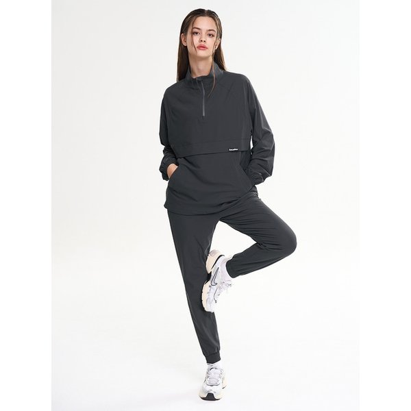 [SET] 에어라이트 스트레치 바람막이 아노락 자켓 셋업 + 러닝 조거팬츠 세트 W 차콜