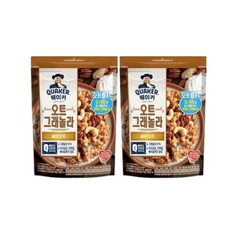  퀘이커 오트그래놀라 골든넛츠 350g X2개