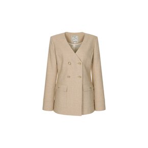 112088 No Collar Cardigan Jacket-be