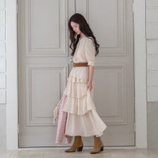 프릴 레이어드 롱 스커트 BE25S3FRKSJ91