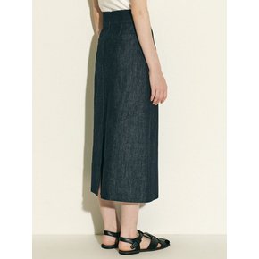 [3차리오더] denim A-line midi skirt