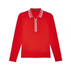 GFORE 지포어 FEATHERWEIGHT SILKY TECH NYLON QUARTER ZIP POLO (G4LS23K863-POPPY) (여성 페더