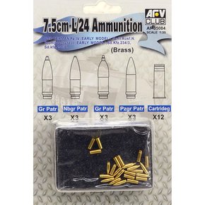 BF35084 1/35 Panzer IV 7.5cm L24 Shell and Cartridge Set -Brass