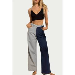 3932335 PAPERMOON Jenny Two-Tone High-Rise Wide-Leg Jeans In Blue