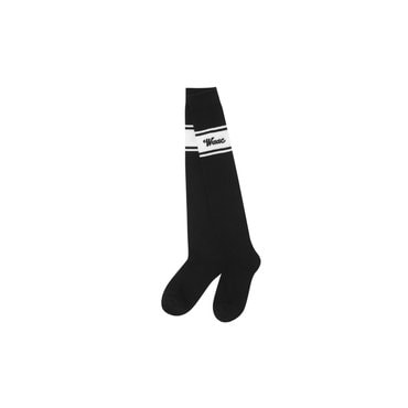 왁 골프 (WGLCX24712BKX)Women Logo Over Knee Socks