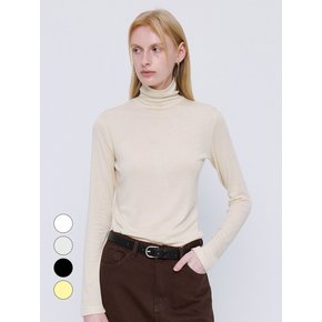 [단독] [1+1] Soft Wool Tencel Turtleneck T-Shirt - 4Color
