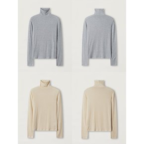 [단독] [1+1] Soft Wool Tencel Turtleneck T-Shirt - 4Color