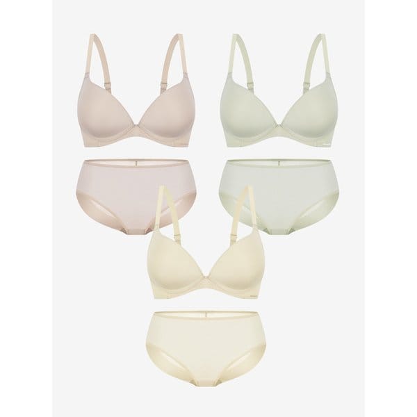 퓨징 볼륨 노와이어 브라팬티 6종(브라3+팬티3)