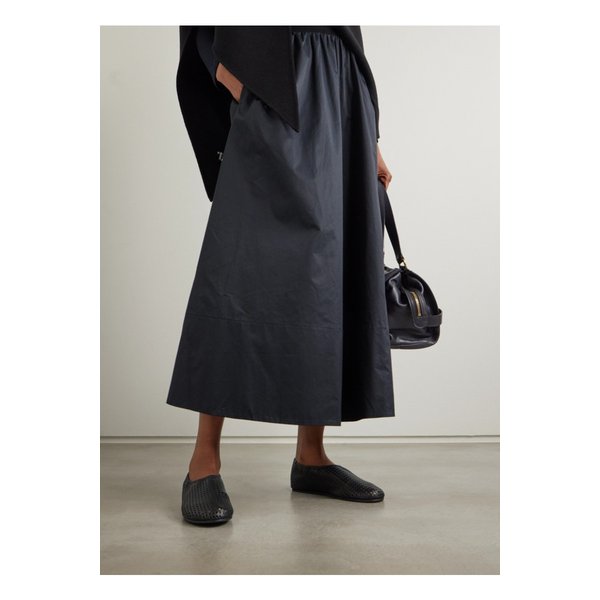 세인트 아그니 퍼포레이티드 가죽 발레리나 플랫 블랙 1647597352777742