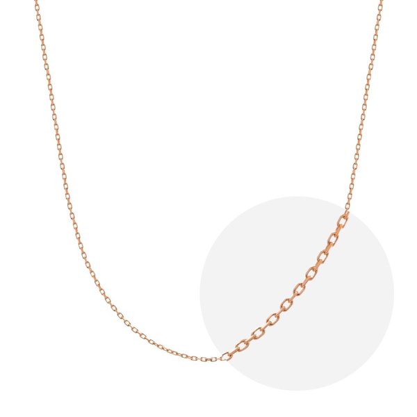 14K 각줄 체인 목걸이 줄 핑크 골드 0.5mm