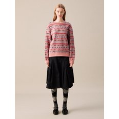 [OVER-FIT] MERCI NORDIC KNIT SWEATSHIRT INDI PINK