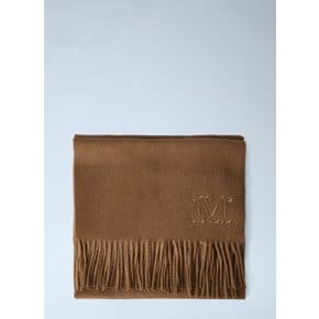 Embroidered Fringe Wool Scarf