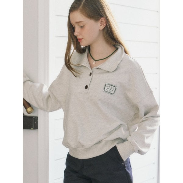 Hope Button-down Sweatshirt - Oatmeal