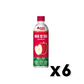 사과당 애플밀크티 페트음료 500ml x 6개