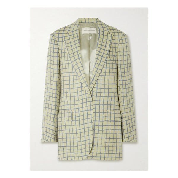 체크 크레이프 블레이저 브라운 1647597343609249