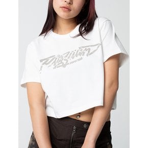 TYPO LOGO CROP T-SHIRT - WHITE