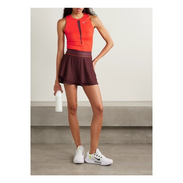 나이키코트 슬램 컷아웃 메시 트리밍 골지 드라이핏 테니스 탱크 레드 46376663162952354