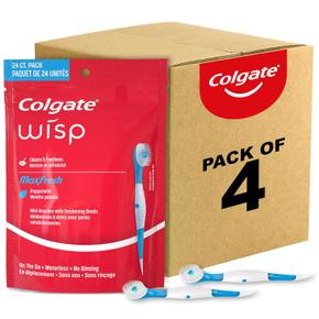 콜게이트 Colgate 맥스 프레시 일회용 미니 칫솔 페퍼민트 24개 x 4팩