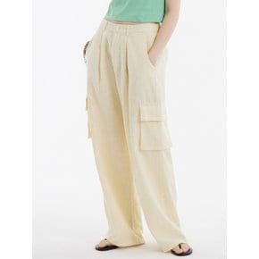 와이드핏 린넨 카고팬츠 베이지 _Wide Linen CAGO Pants Beige