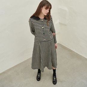 SAILOR COLLOR FLARE DRESS_BLACK CHECK