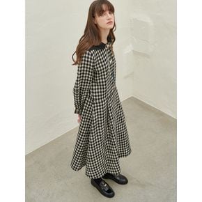 SAILOR COLLOR FLARE DRESS_BLACK CHECK