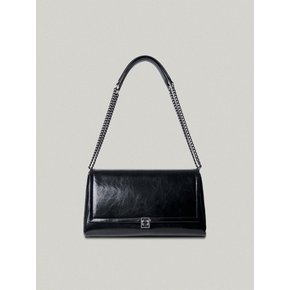 CLASSIC LOGO BIG CHAIN BAG [BLACK - CRINKLE]