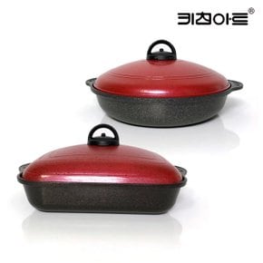 키친아트 국산 다용도 원형 매직팬 직화냄비 고구마냄비 28cm