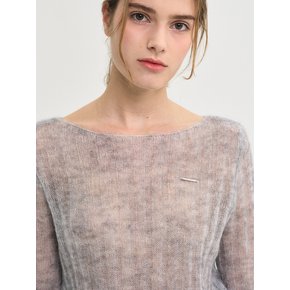 Mohair Seethrough Rib Wool Knit_Gray