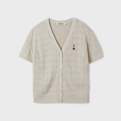 후아유 Steve V-Neck Melange Cardigan WHCKF2521F